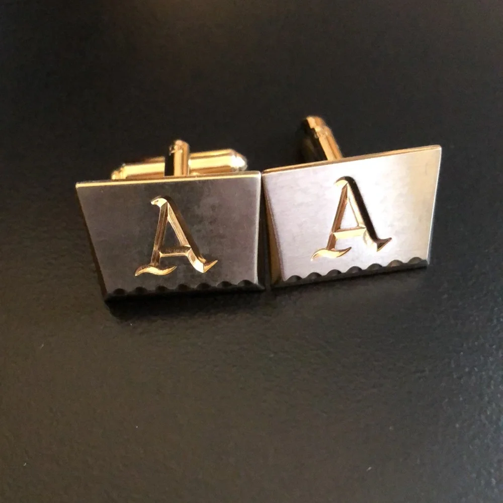 Vintage HICKOK Gold Initial 'A' Cufflinks